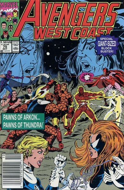 Cover for Avengers West Coast (Marvel, 1989 series) #75 [Newsstand]