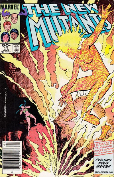Cover for The New Mutants (Marvel, 1983 series) #11 [Newsstand]