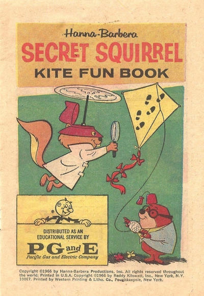 Cover for Secret Squirrel Kite Fun Book (Western, 1966 series) #[nn] [PG & E]