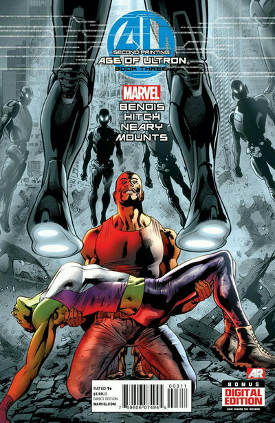 Cover for Age of Ultron (Marvel, 2013 series) #3 [2nd Printing Variant by Bryan Hitch]