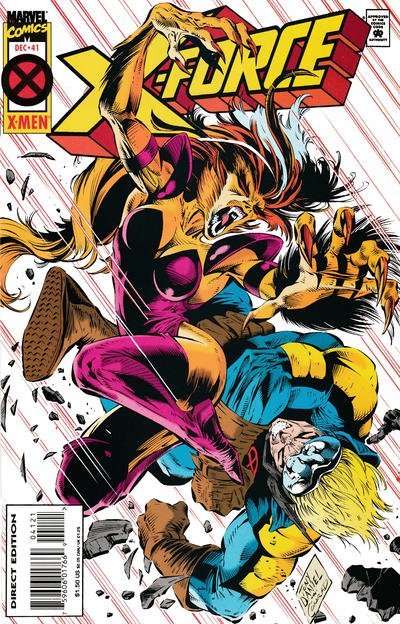 Cover for X-Force (Marvel, 1991 series) #41 [Direct Edition Newsprint Variant]