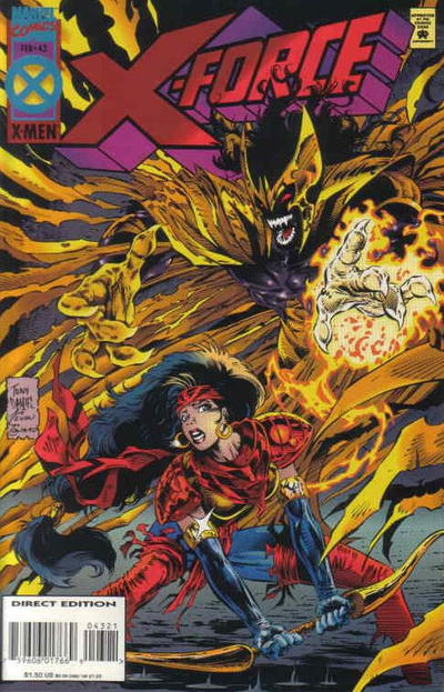 Cover for X-Force (Marvel, 1991 series) #43 [Direct Regular Edition]