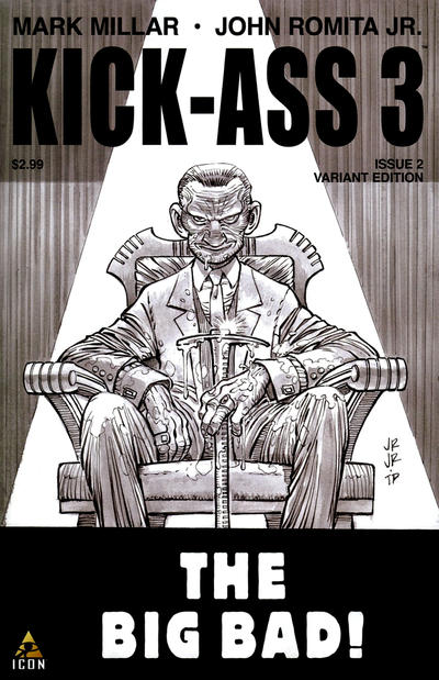 Cover for Kick-Ass 3 (Marvel, 2013 series) #2 [Variant Sketch Cover by John Romita, Jr.]