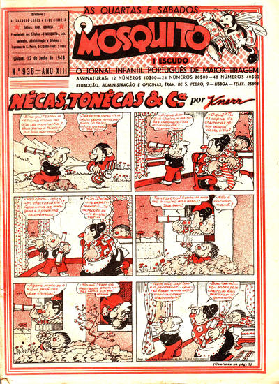Cover for O Mosquito [Série 1] (Edições O Mosquito, Lda, 1936 series) #936