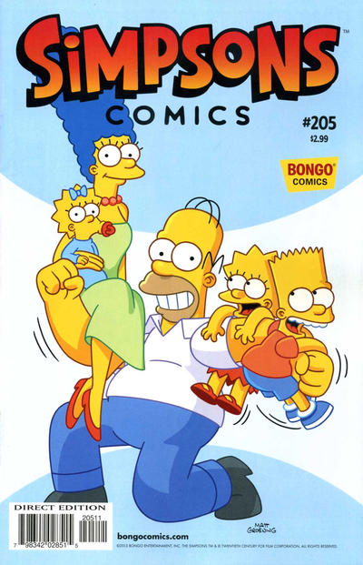 Cover for Simpsons Comics (Bongo, 1993 series) #205