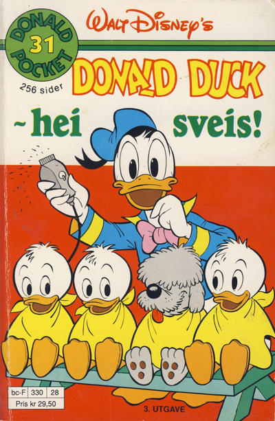 Cover for Donald Pocket (Hjemmet / Egmont, 1968 series) #31 - Donald Duck - hei sveis! [3. opplag Reutsendelse 330 28]