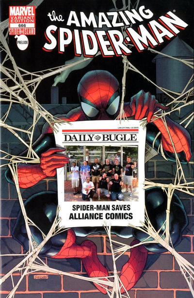 Cover for The Amazing Spider-Man (Marvel, 1999 series) #666 [Variant Edition - Alliance Comics Bugle Exclusive]
