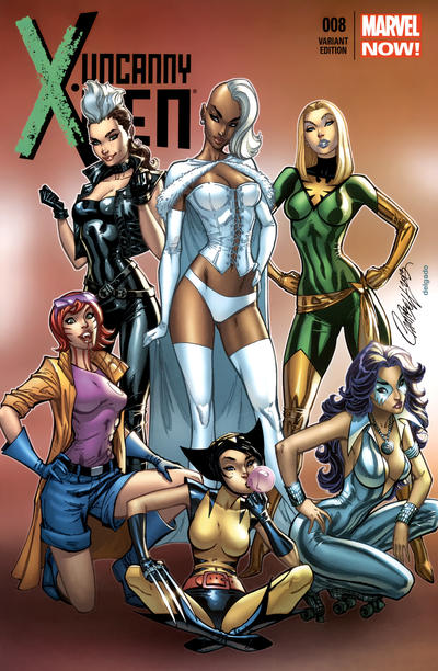 Cover for Uncanny X-Men (Marvel, 2013 series) #8 [Variant Cover by J. Scott Campbell]