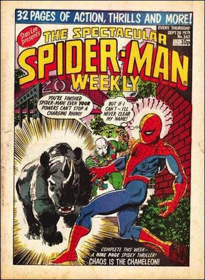 Cover for The Spectacular Spider-Man Weekly (Marvel UK, 1979 series) #342