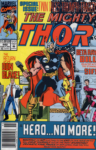 Cover for Thor (Marvel, 1966 series) #442 [Newsstand]