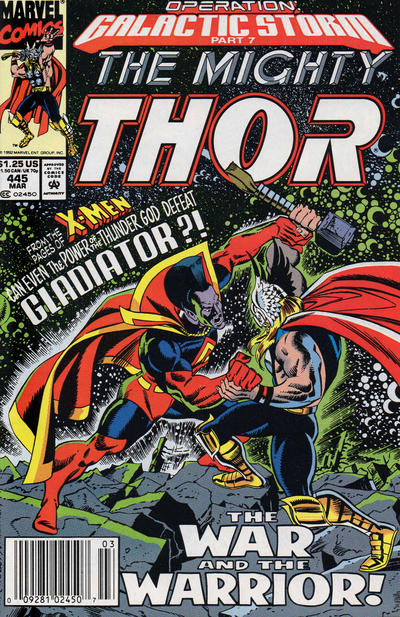 Cover for Thor (Marvel, 1966 series) #445 [Newsstand]