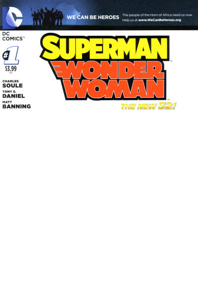 Cover for Superman / Wonder Woman (DC, 2013 series) #1 [We Can Be Heroes Blank Cover]