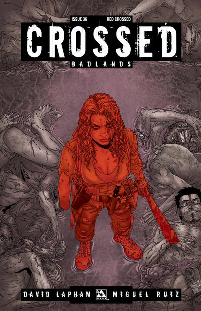 Cover for Crossed Badlands (Avatar Press, 2012 series) #36 [Red Crossed Variant by Jacen Burrows]