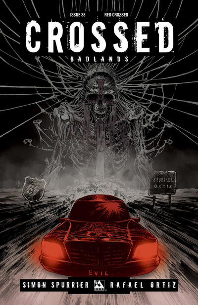 Cover for Crossed Badlands (Avatar Press, 2012 series) #38 [Red Crossed Variant by Rafael Ortiz]
