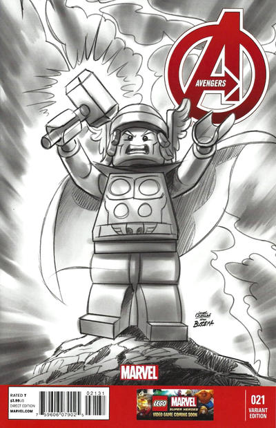 Cover for Avengers (Marvel, 2013 series) #21 [Lego Variant Sketch Cover by Leonel Castellani]
