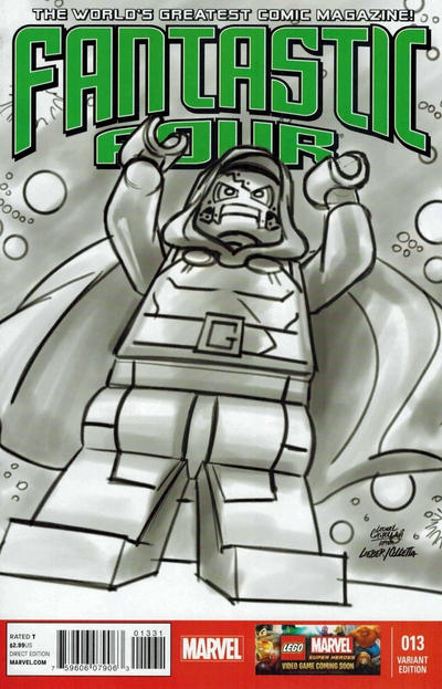 Cover for Fantastic Four (Marvel, 2013 series) #13 [Lego Variant Sketch Cover by Leonel Castellani]