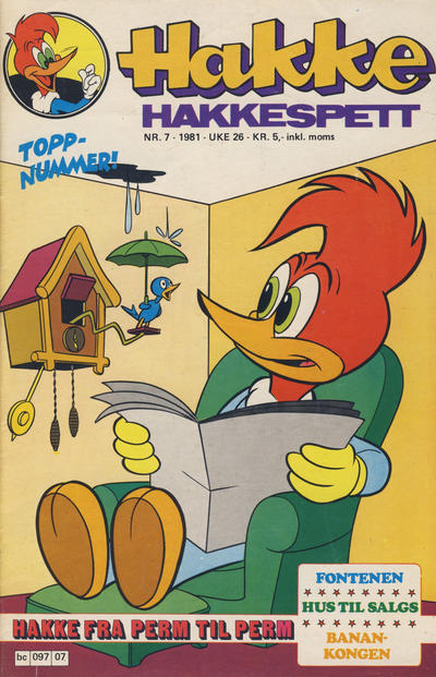 Cover for Hakke Hakkespett (Semic, 1977 series) #7/1981