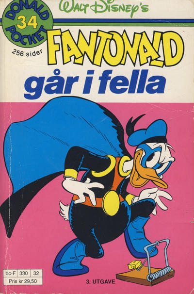 Cover for Donald Pocket (Hjemmet / Egmont, 1968 series) #34 - Fantonald går i fella [3. opplag Reutsendelse 330 32]