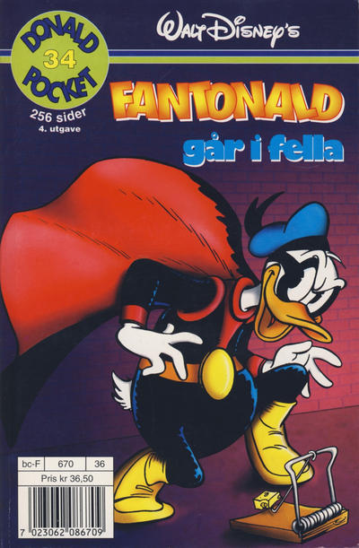 Cover for Donald Pocket (Hjemmet / Egmont, 1968 series) #34 - Fantonald går i fella [4. opplag]