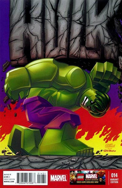 Cover for Indestructible Hulk (Marvel, 2013 series) #14 [Lego Variant Sketch Cover by Leonel Castellani]
