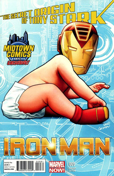 Cover for Iron Man (Marvel, 2013 series) #9 [Midtown Comics Exclusive Variant by Greg Land]