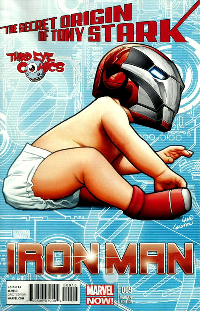 Cover for Iron Man (Marvel, 2013 series) #9 [Third Eye Comics Exclusive Variant by Greg Land]