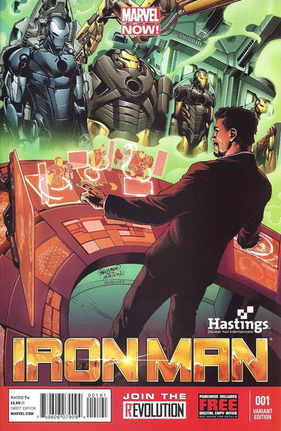 Cover for Iron Man (Marvel, 2013 series) #1 [Hastings Exclusive Variant Cover by Carlo Pagulayan]