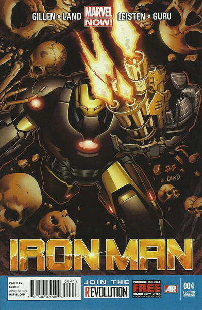 Cover for Iron Man (Marvel, 2013 series) #4 [2nd Printing Variant by Greg Land]