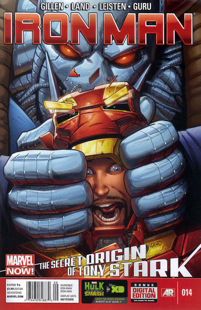 Cover for Iron Man (Marvel, 2013 series) #14 [Newsstand Edition by Greg Land]