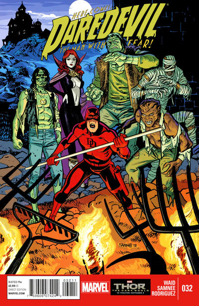 Cover for Daredevil (Marvel, 2011 series) #32 [Chris Samnee Cover]