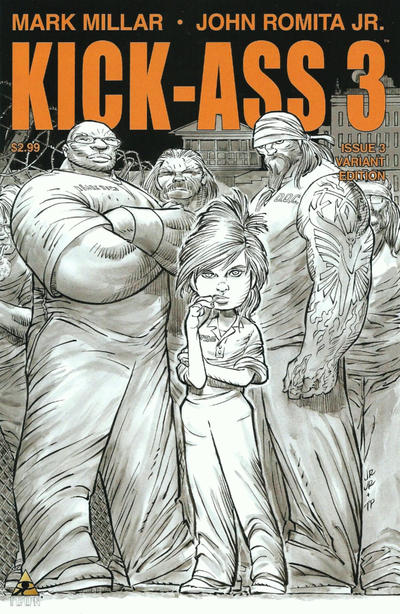 Cover for Kick-Ass 3 (Marvel, 2013 series) #3 [Variant Sketch Cover by John Romita, Jr.]