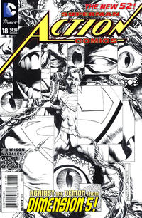 Cover Thumbnail for Action Comics (DC, 2011 series) #18 [Rags Morales Black & White Cover]