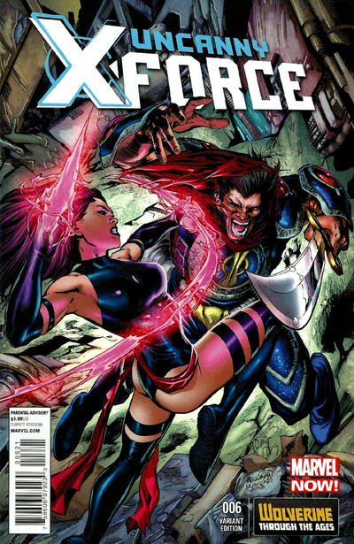 Cover for Uncanny X-Force (Marvel, 2013 series) #6 [Wolverine Through The Ages Variant by Carlo Pagulayan]