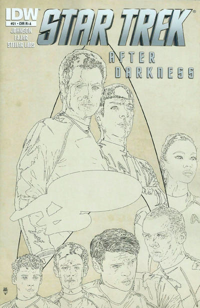 Cover for Star Trek (IDW, 2011 series) #21 [Cover RI-A - Black & White Variant by Tim Bradstreet]