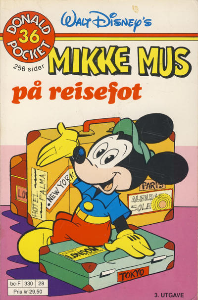 Cover for Donald Pocket (Hjemmet / Egmont, 1968 series) #36 - Mikke Mus på reisefot [3. opplag Reutsendelse 330 28]