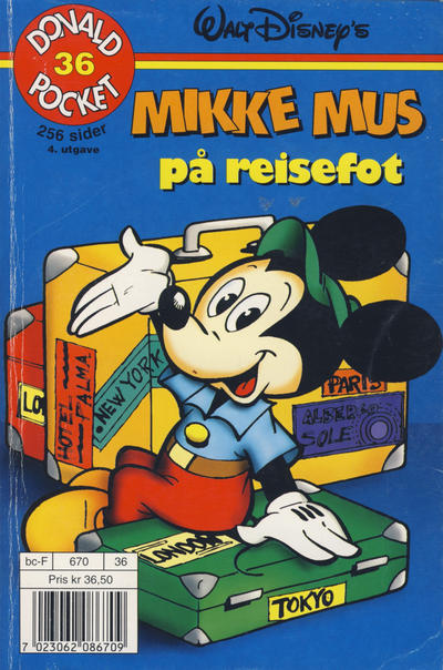 Cover for Donald Pocket (Hjemmet / Egmont, 1968 series) #36 - Mikke Mus på reisefot [4. opplag]