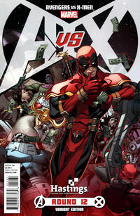 Cover for Avengers vs. X-Men (Marvel, 2012 series) #12 [Hastings Deadpool Exclusive Variant by Carlo Barberi]