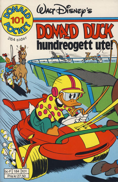 Cover for Donald Pocket (Hjemmet / Egmont, 1968 series) #101 - Donald Duck Hundreogett ute [1. opplag]