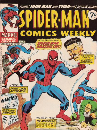 Cover for Spider-Man Comics Weekly (Marvel UK, 1973 series) #82