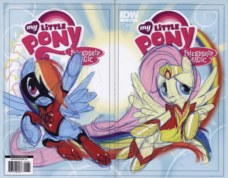 Cover for My Little Pony: Friendship Is Magic (IDW, 2012 series) #1 [Cover RE - Larry's Comics & Jetpack Comics (The Artists Roughs Shared Edition)]