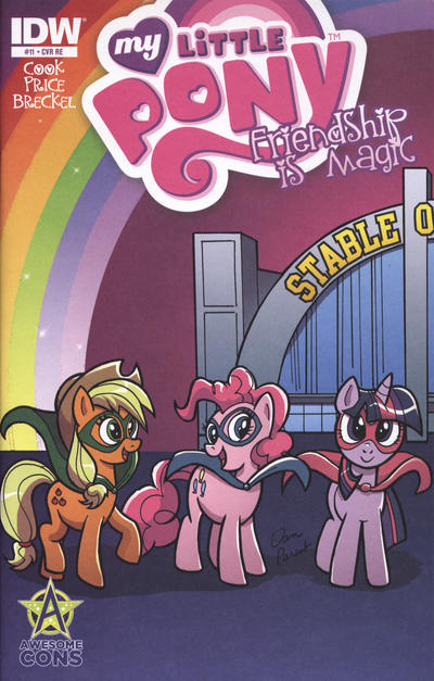 Cover for My Little Pony: Friendship Is Magic (IDW, 2012 series) #11 [Cover RE - 2013 AwesomeCon Connecting Cover A - Dan Parent]