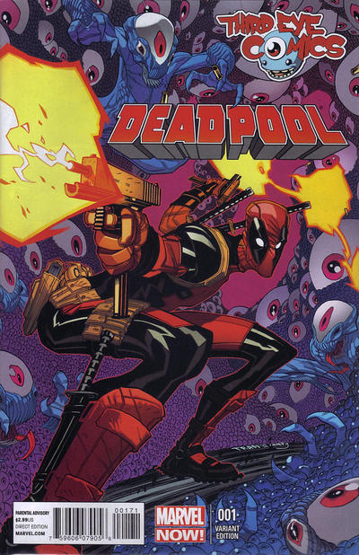 Cover for Deadpool (Marvel, 2013 series) #1 [Third Eye Comics Exclusive Variant by Tradd Moore]