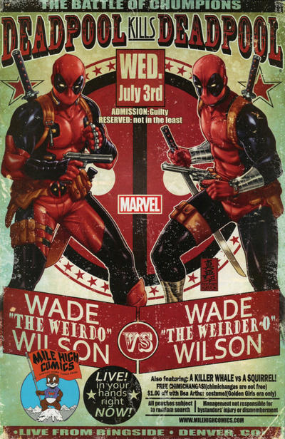 Cover for Deadpool Kills Deadpool (Marvel, 2013 series) #1 [Mile High Comics Exclusive Variant by Mark Brooks]