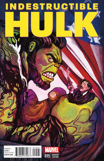Cover for Indestructible Hulk (Marvel, 2013 series) #15 [Cover B Incentive Time Travel Variant Cover]