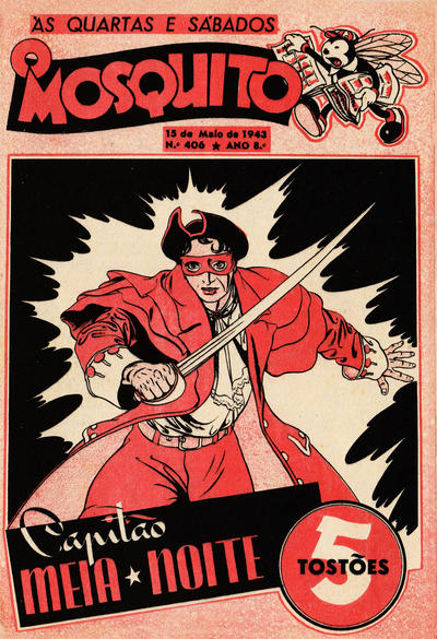 Cover for O Mosquito [Série 1] (Edições O Mosquito, Lda, 1936 series) #406 [Capitão Meia-Noite]