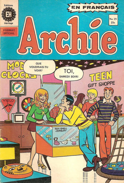 Cover for Archie (Editions Héritage, 1971 series) #19