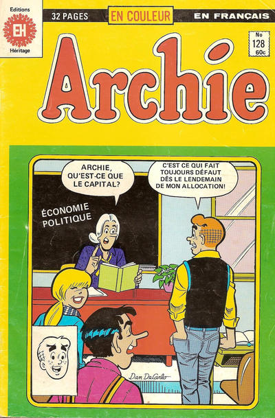 Cover for Archie (Editions Héritage, 1971 series) #128