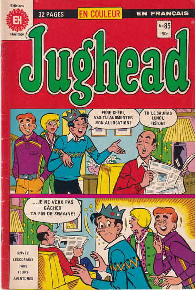 Cover for Jughead (Editions Héritage, 1972 series) #85