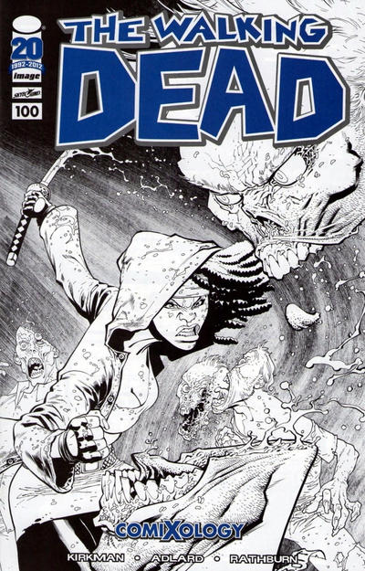 Cover for The Walking Dead (Image, 2003 series) #100 [Comixology Black and White Ryan Ottley Cover]