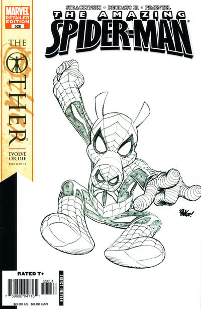 Cover for The Amazing Spider-Man (Marvel, 1999 series) #528 [Variant Edition - Second Printing - Mike Wieringo Sketch Cover]